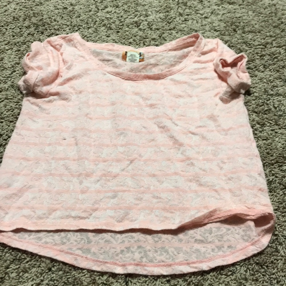 Pink lace crop top
